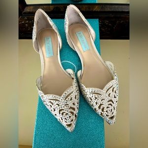 Betsey Johnson Ivory Satin Wedding flats